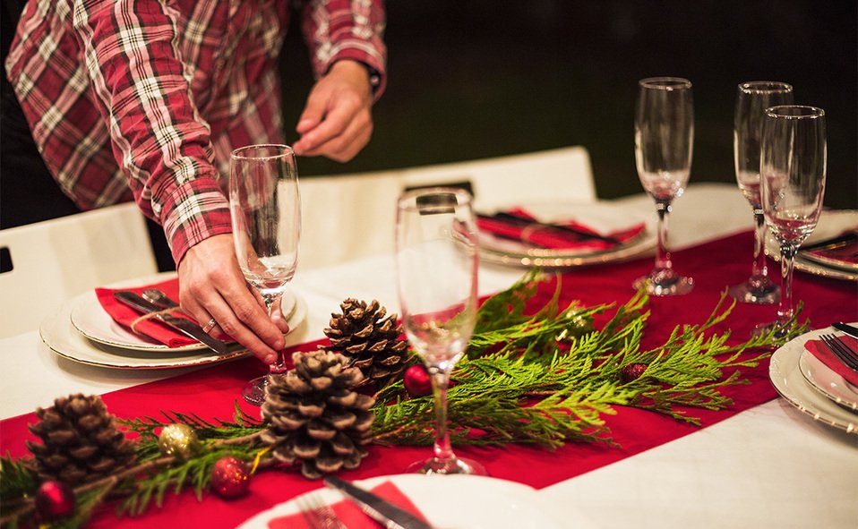 Decoración mesa de Navidad barata